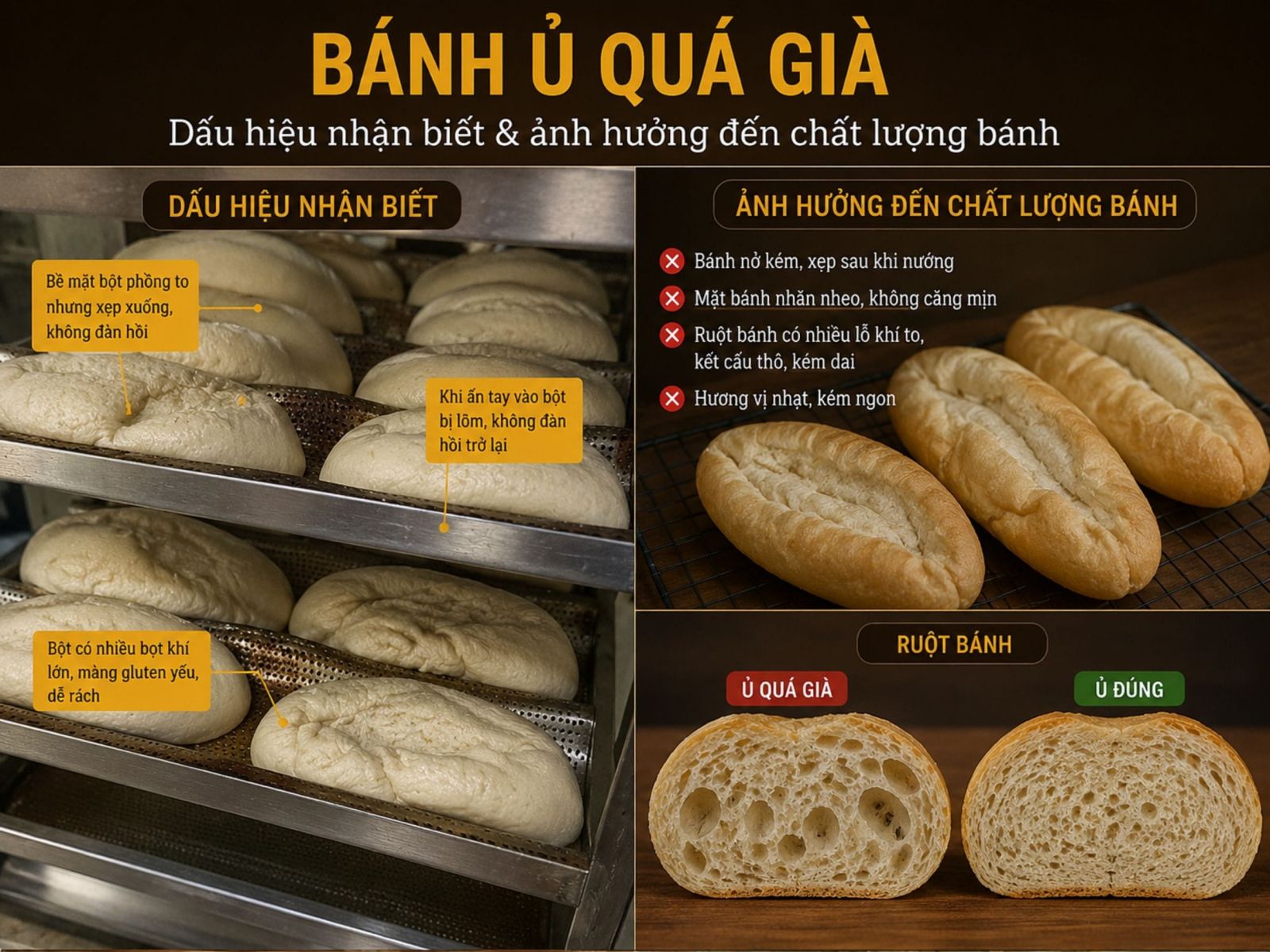 Bột ủ quá già 